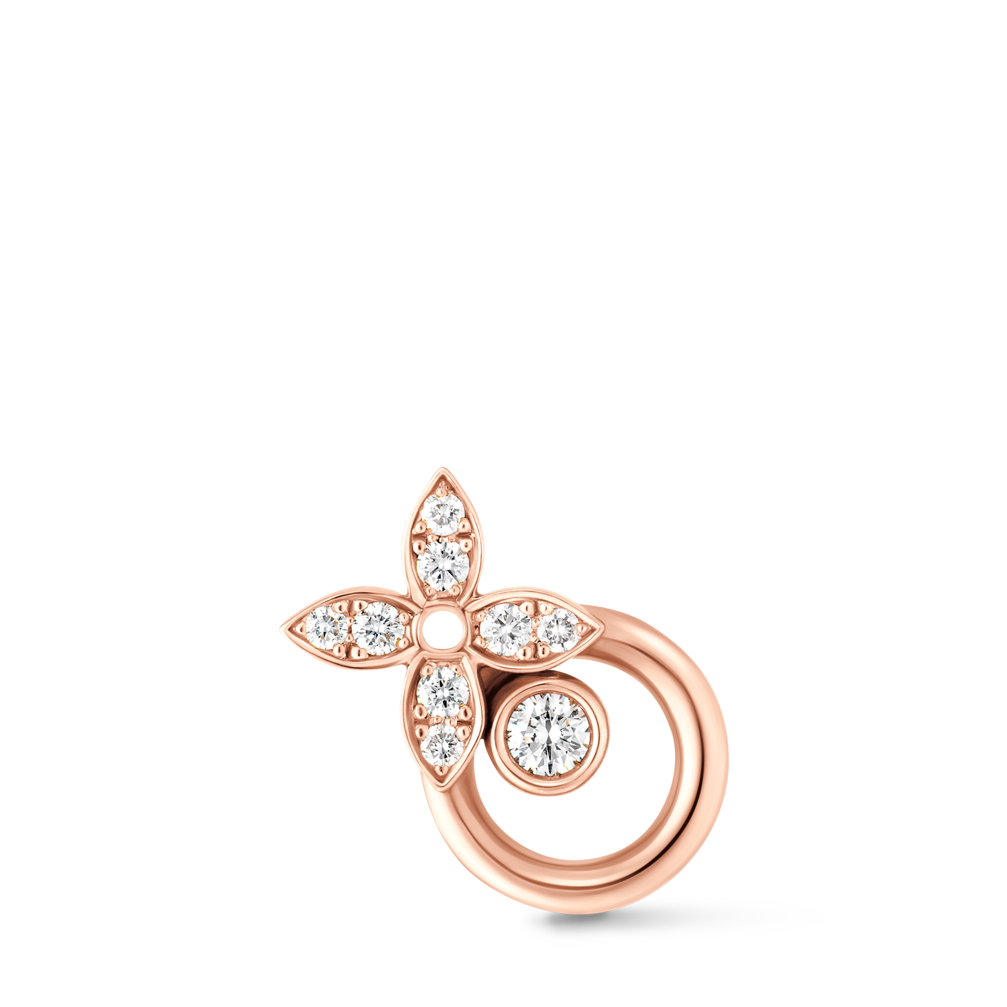 Idylle Blossom Earring, Pink Gold and Diamonds - per unit